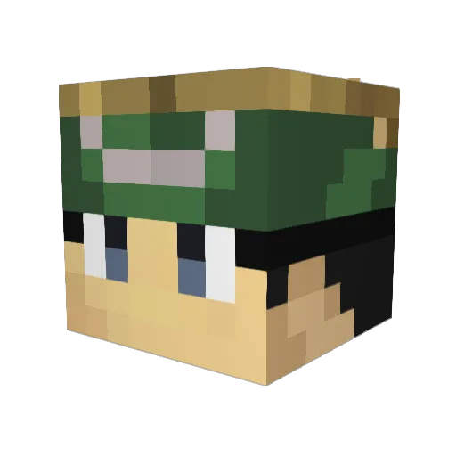 EmderLuis Minecraft avatar head, 3D render
