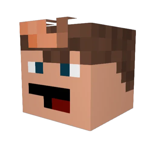 Emearanha Minecraft avatar head, 3D render