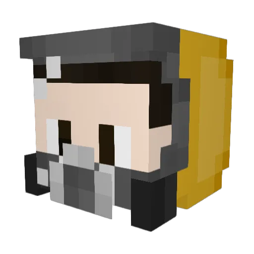 Emege Minecraft avatar head, 3D render