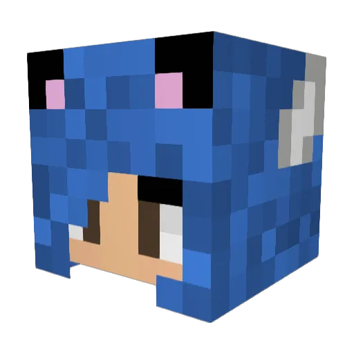 EmeliaDis Minecraft avatar head, 3D render