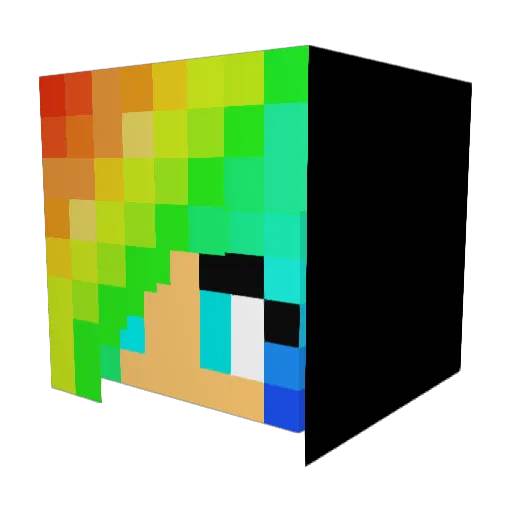 Emelione Minecraft avatar head, 3D render