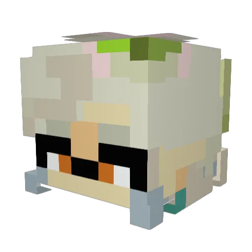 Emer4ld Minecraft avatar head, 3D render