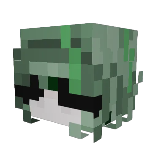 Emeral_D_Green Minecraft avatar head, 3D render