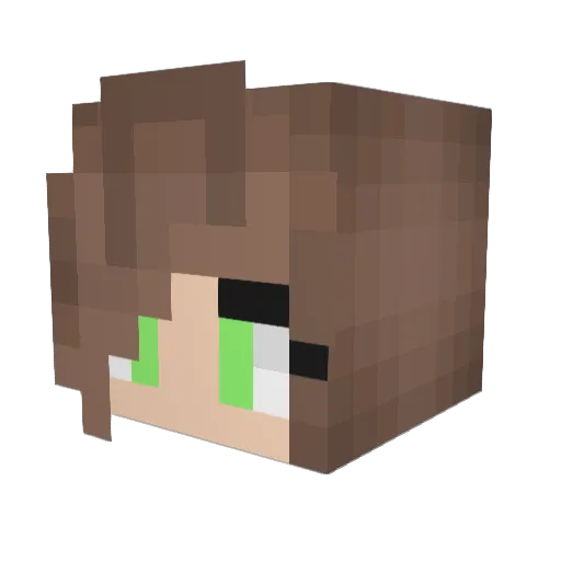 EmeraldCat1101 Minecraft avatar head, 3D render