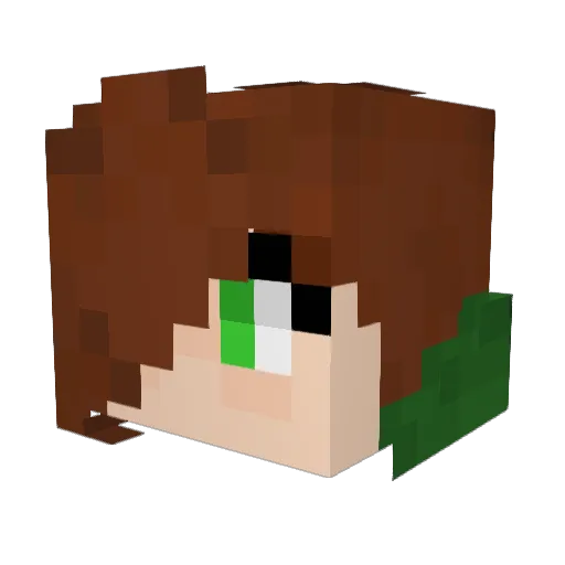 EmeraldEnchanted Minecraft avatar head, 3D render