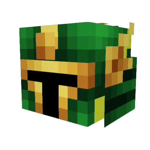 EmeraldMineKart Minecraft avatar head, 3D render