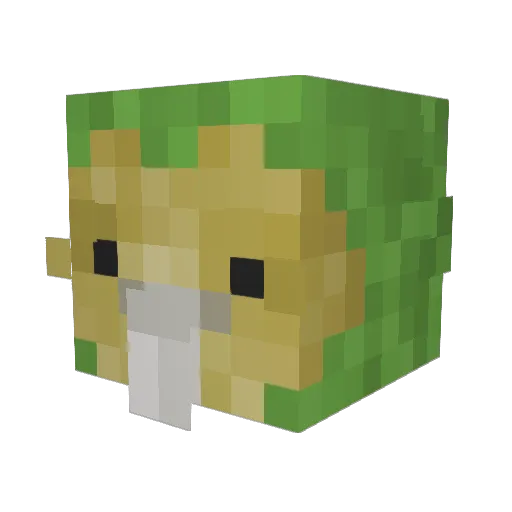 EmeraldPerson Minecraft avatar head, 3D render