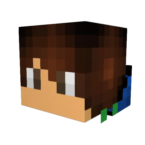 EmeraldTrek Minecraft avatar head, 3D render