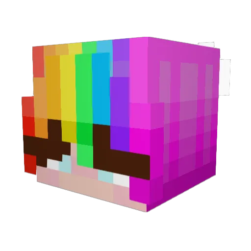 EmeraldUnicorn Minecraft avatar head, 3D render