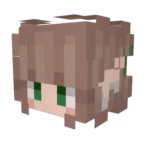 Emerald_101_ Minecraft avatar head, 3D render
