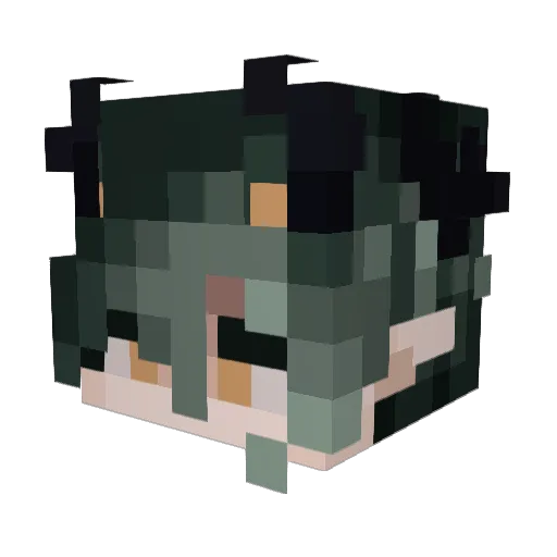 Emerald_44 Minecraft avatar head, 3D render