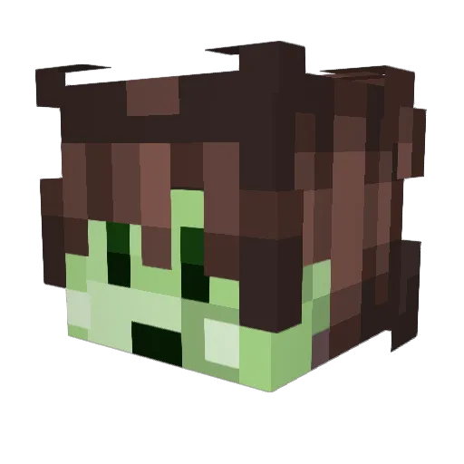 Emerald_5 Minecraft avatar head, 3D render