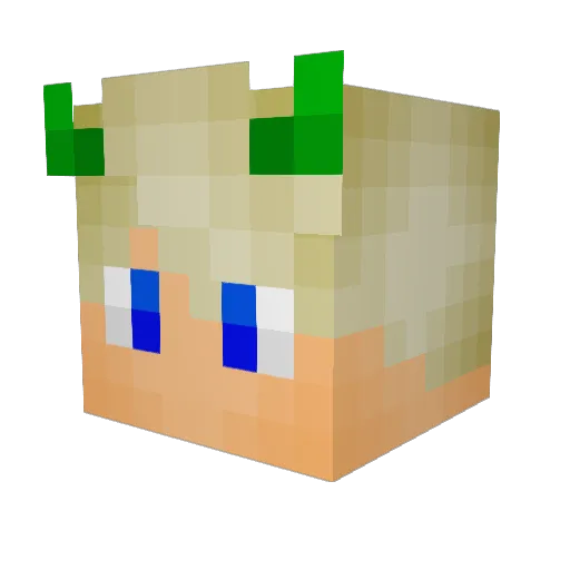 Emeralddemon Minecraft avatar head, 3D render