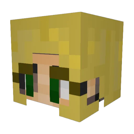 Emeraldir Minecraft avatar head, 3D render