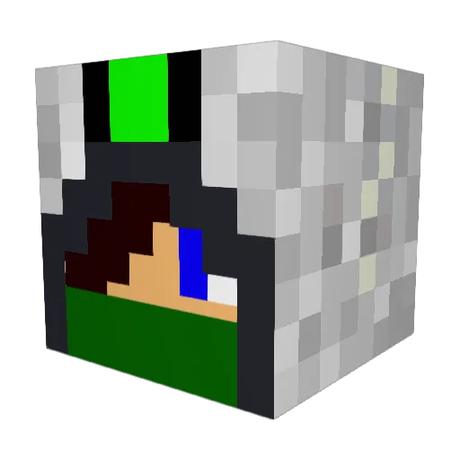 Emeraldslayer12 Minecraft avatar head, 3D render