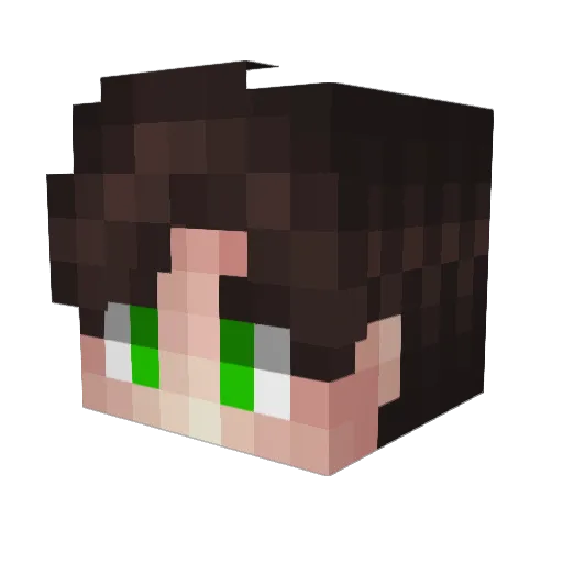 Emeraldzik Minecraft avatar head, 3D render