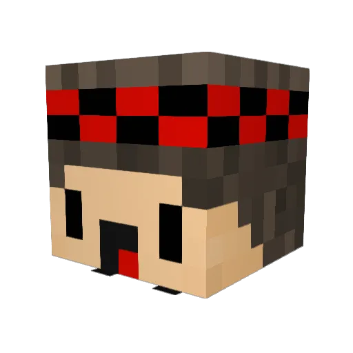 Emerges Minecraft avatar head, 3D render