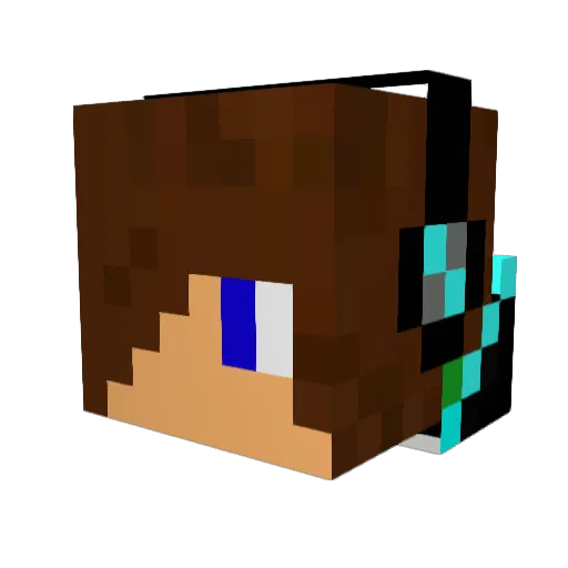 EmericanDad Minecraft avatar head, 3D render