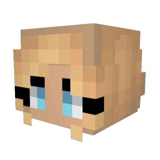 Emerlia Minecraft avatar head, 3D render