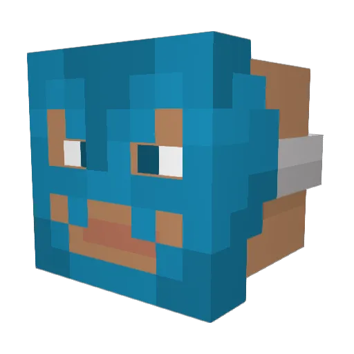 Emessai Minecraft avatar head, 3D render