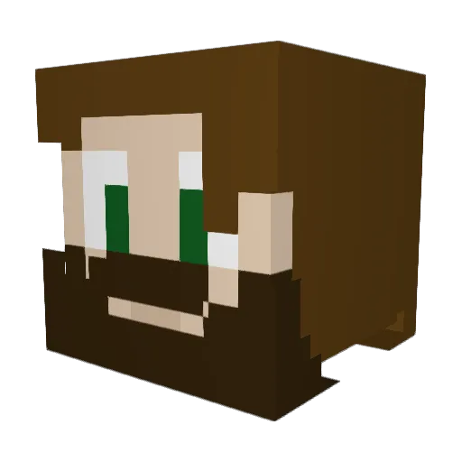 Emeth_ Minecraft avatar head, 3D render