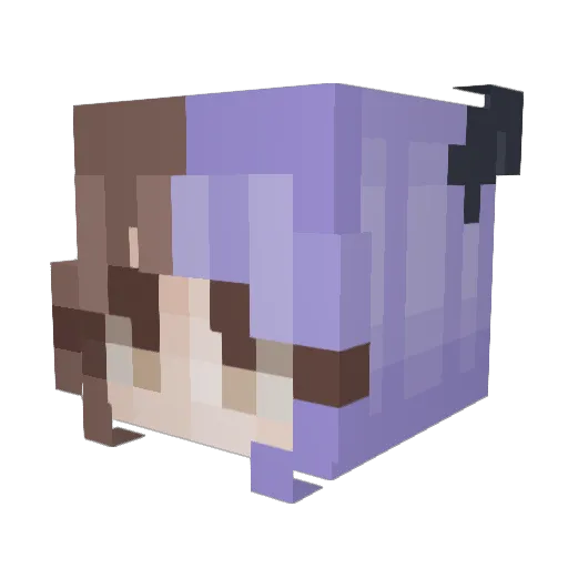 Emfluff Minecraft avatar head, 3D render