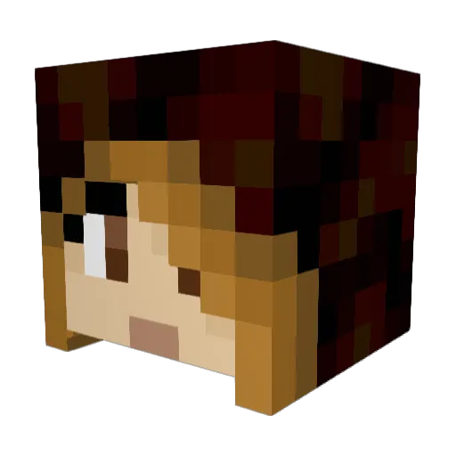 Emi1y Minecraft avatar head, 3D render