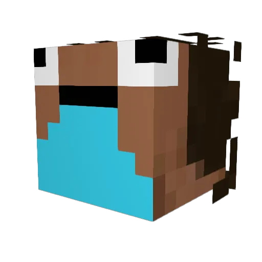 EmiMAX Minecraft avatar head, 3D render