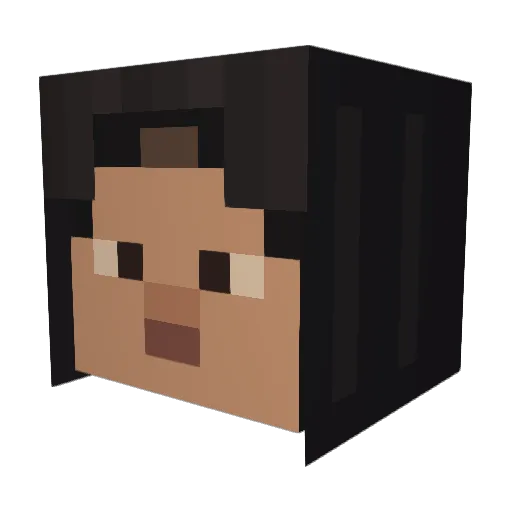 EmiPaiPai Minecraft avatar head, 3D render