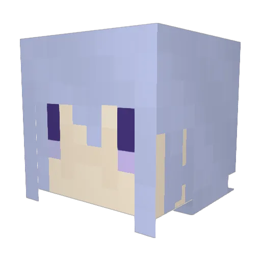 EmiQna Minecraft avatar head, 3D render