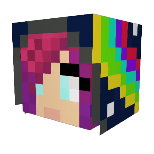 Emikiii Minecraft avatar head, 3D render