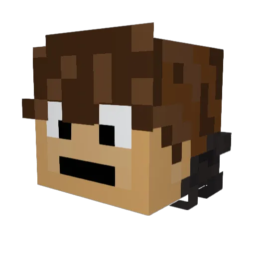 Emil282v Minecraft avatar head, 3D render