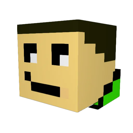 EmilMalchow Minecraft avatar head, 3D render