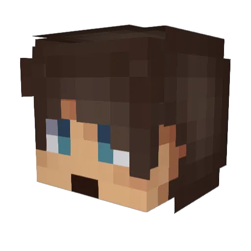 EmilPM Minecraft avatar head, 3D render