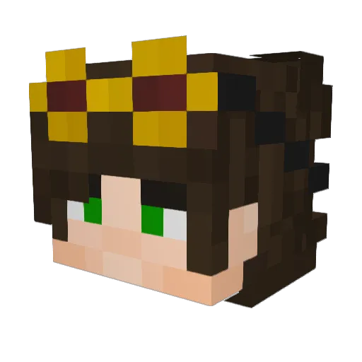 Emilanik Minecraft avatar head, 3D render