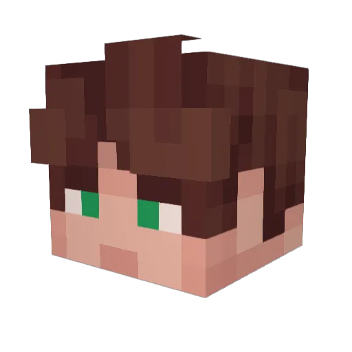Emilevhes Minecraft avatar head, 3D render
