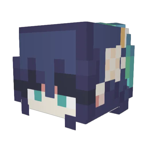 Emilia4ever Minecraft avatar head, 3D render