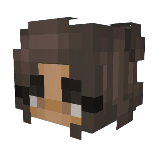 EmilieCarrier Minecraft avatar head, 3D render