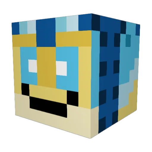 EmilieGoldArt Minecraft avatar head, 3D render