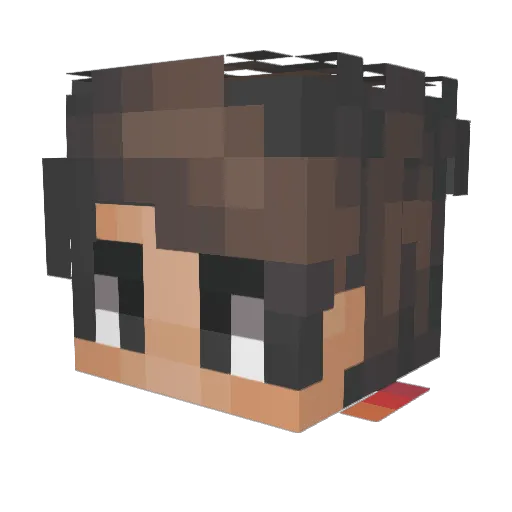 EmilioGato Minecraft avatar head, 3D render