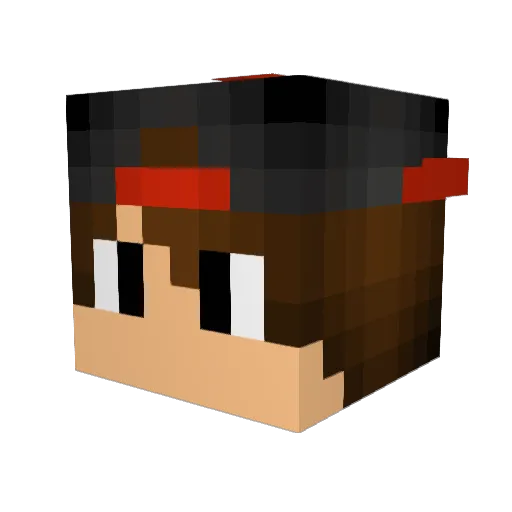 EmiliuZz Minecraft avatar head, 3D render