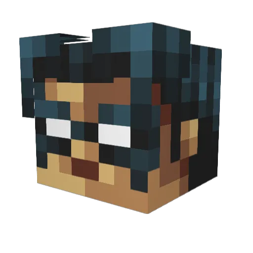 Emilplay Minecraft avatar head, 3D render