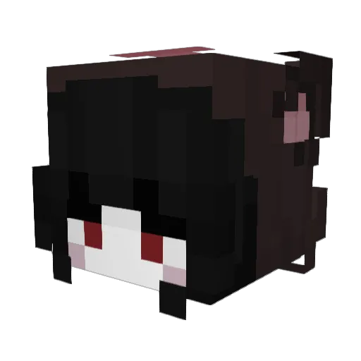 Emilunar Minecraft avatar head, 3D render