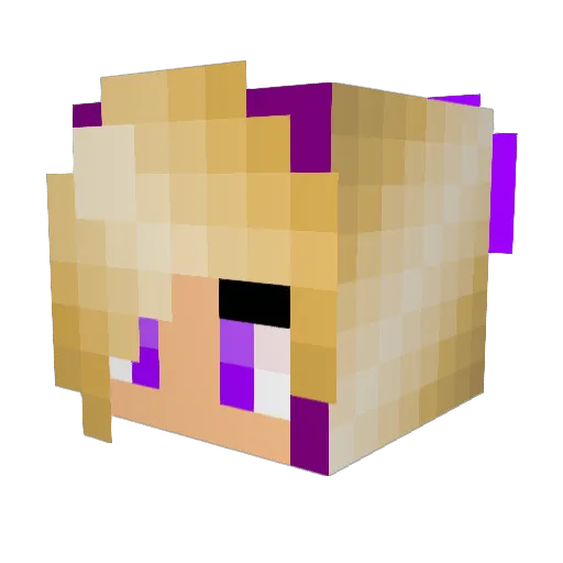 EmilyBunny Minecraft avatar head, 3D render