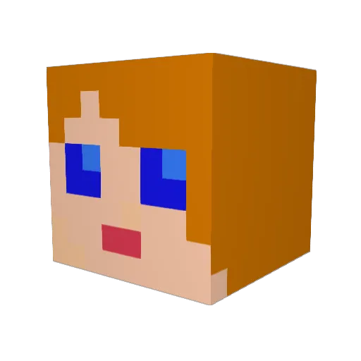 EmilyMichelle Minecraft avatar head, 3D render