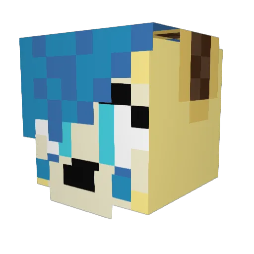 EmilyPuppet Minecraft avatar head, 3D render