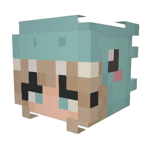 Emily_v220 Minecraft avatar head, 3D render