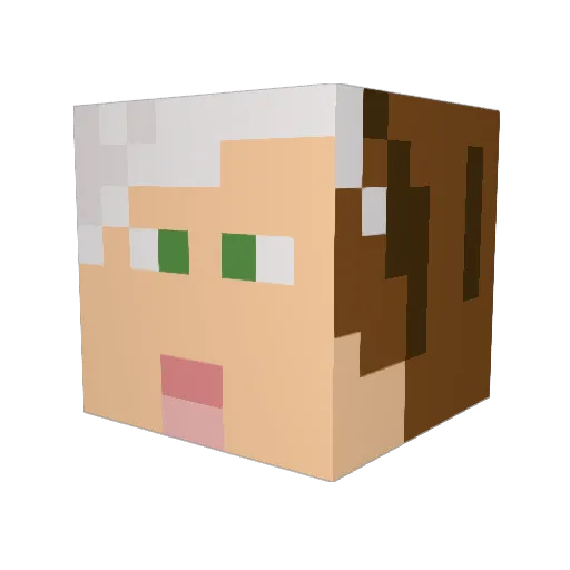 Emilybear Minecraft avatar head, 3D render