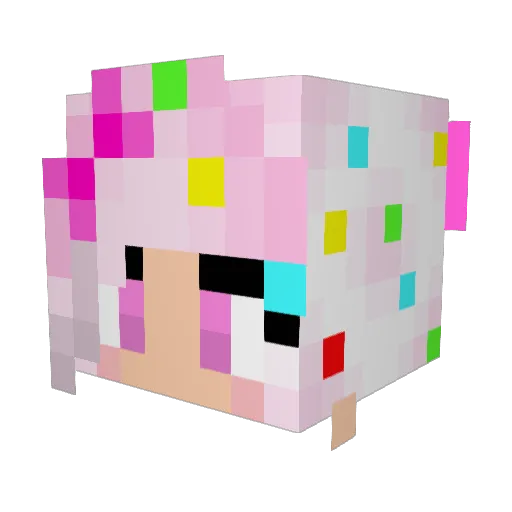 Emilydash Minecraft avatar head, 3D render