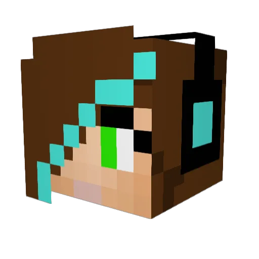 Emilymclover Minecraft avatar head, 3D render